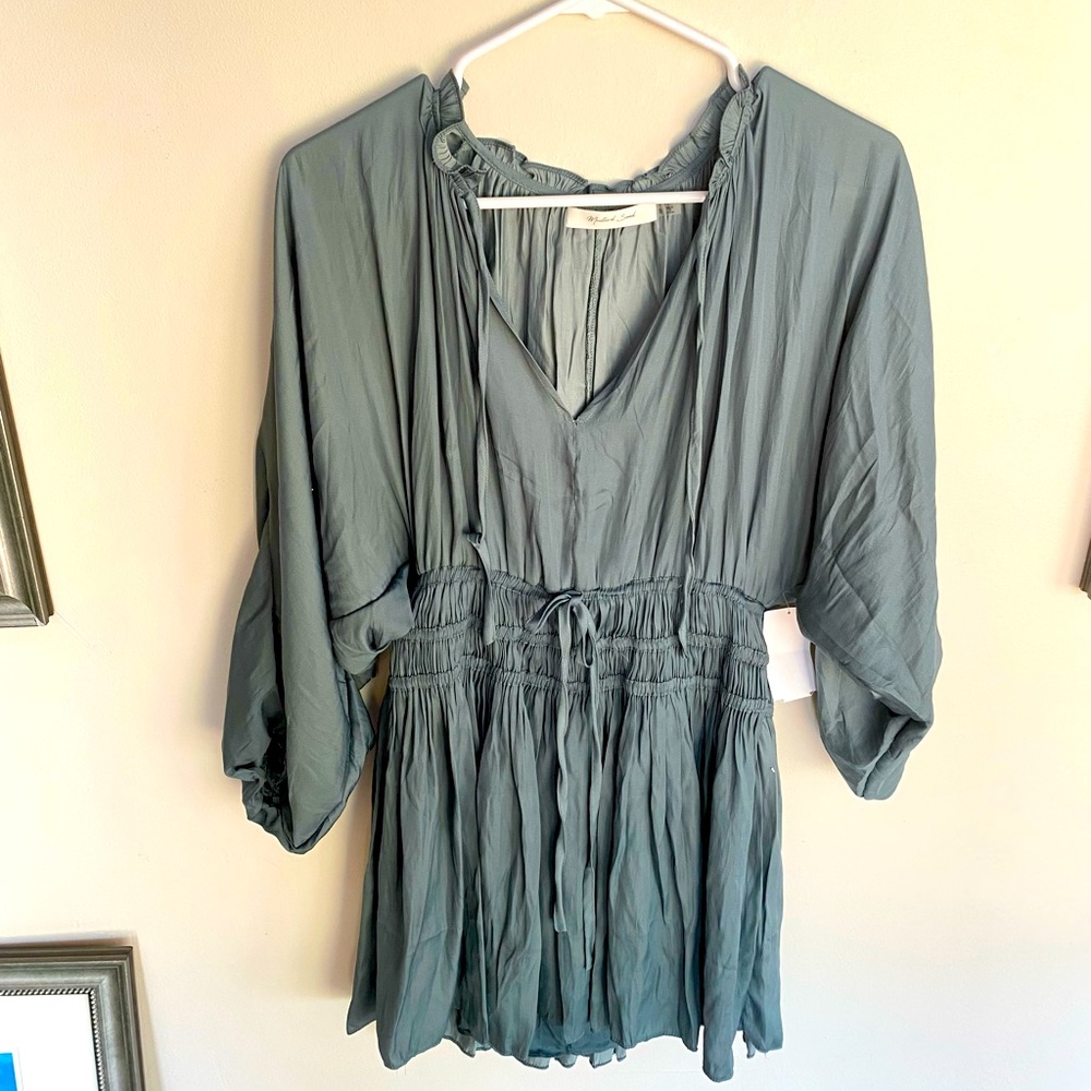 Teal Green Boho Flowy Dress